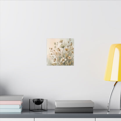 Summer Dried Flowers Watercolor Canvas Art | Elegant Decor