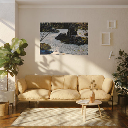 Zen Tea Ceremony in Golden Hour | Karesansui Canvas Art