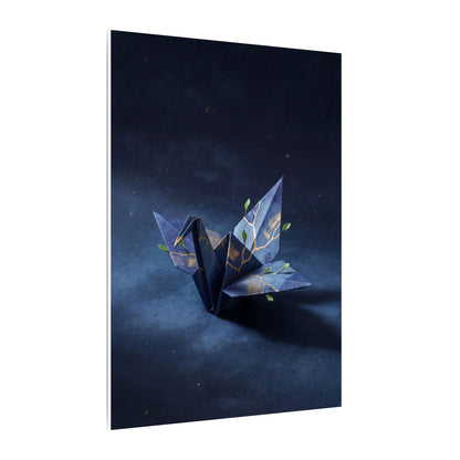 Kintsugi Paper Fold in Moonlight | Crackle Gold Canvas Art