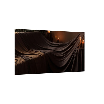 Candlelight Silk Drape Canvas Art - Dark Japandi Ma