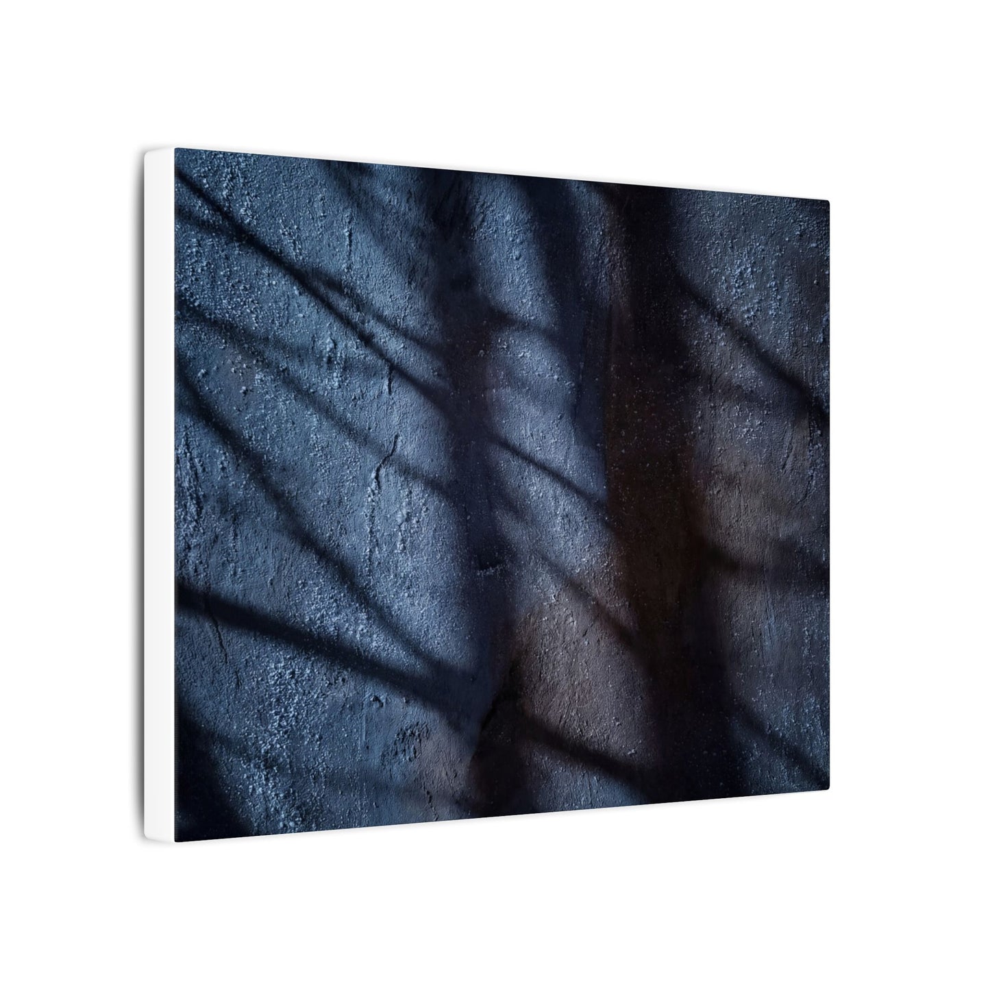 Dark Japandi Shadow Play in Moonlight | Moody Minimal Canvas Art