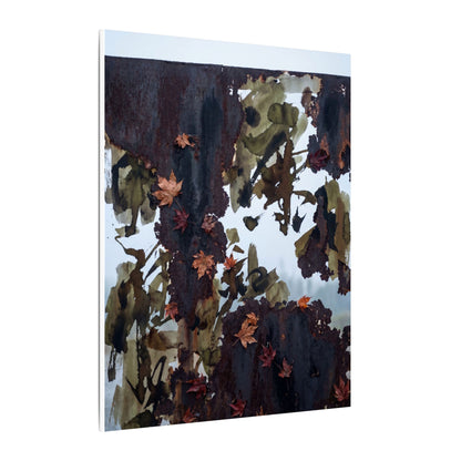 Rust Patina Charcoal Ink Canvas Art | Sophisticated Dark Japandi Art