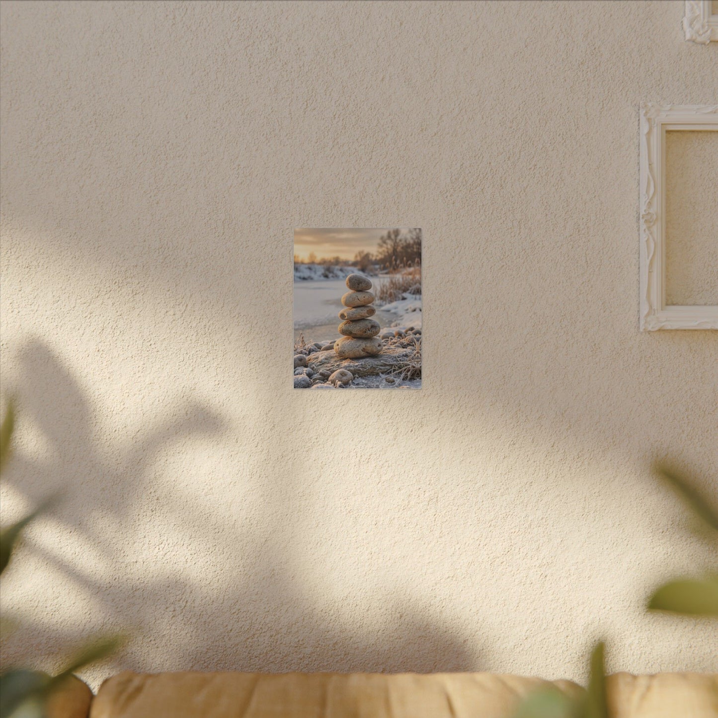Ma River Stones Canvas Art - Japandi Japanese Pattern