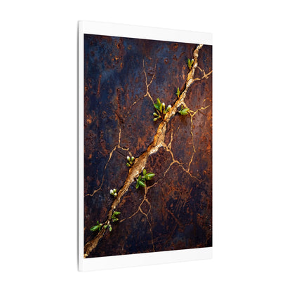 Rust Patina Spring Canvas Art | Kintsugi Resilient Design
