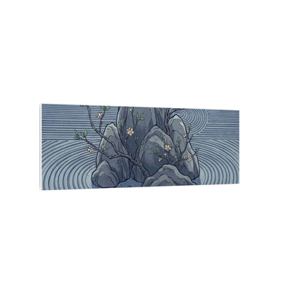 Spring Rock Garden Ukiyo E Inspired Canvas Art | Tranquil Decor