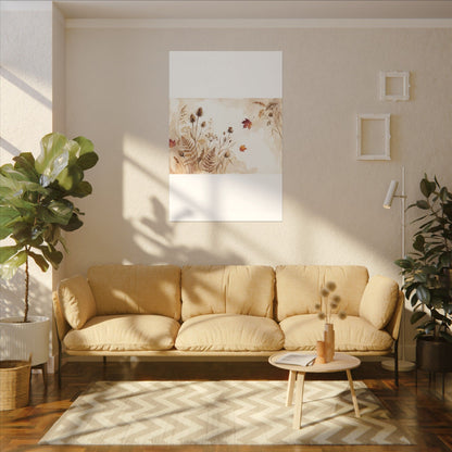 Dried Flowers Canvas Art | Autumn Japandi Watercolor Art