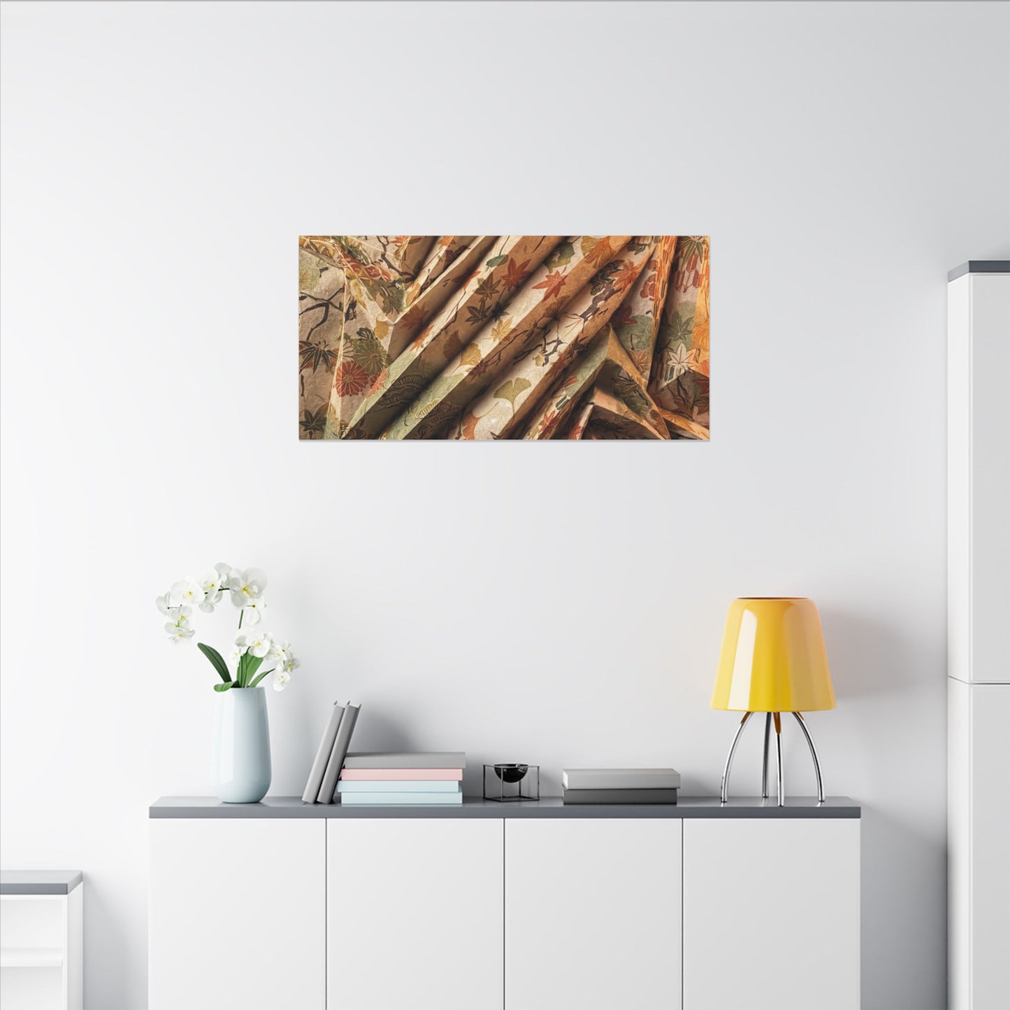 Paper Fold Autumn Canvas Art | Japandi Earthy Design
