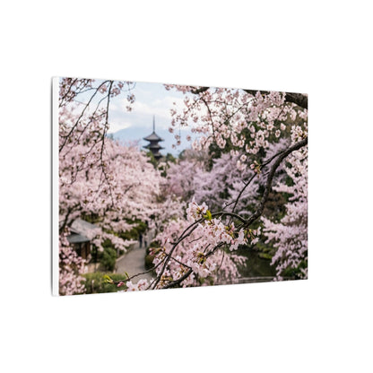 Cherry Blossom Winter Canvas Art | Dark Japandi Luxurious Design