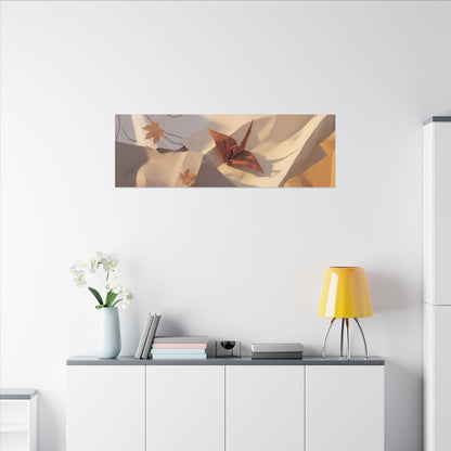 Autumn Paper Fold Minimal Line Canvas Art | Cozy Decor