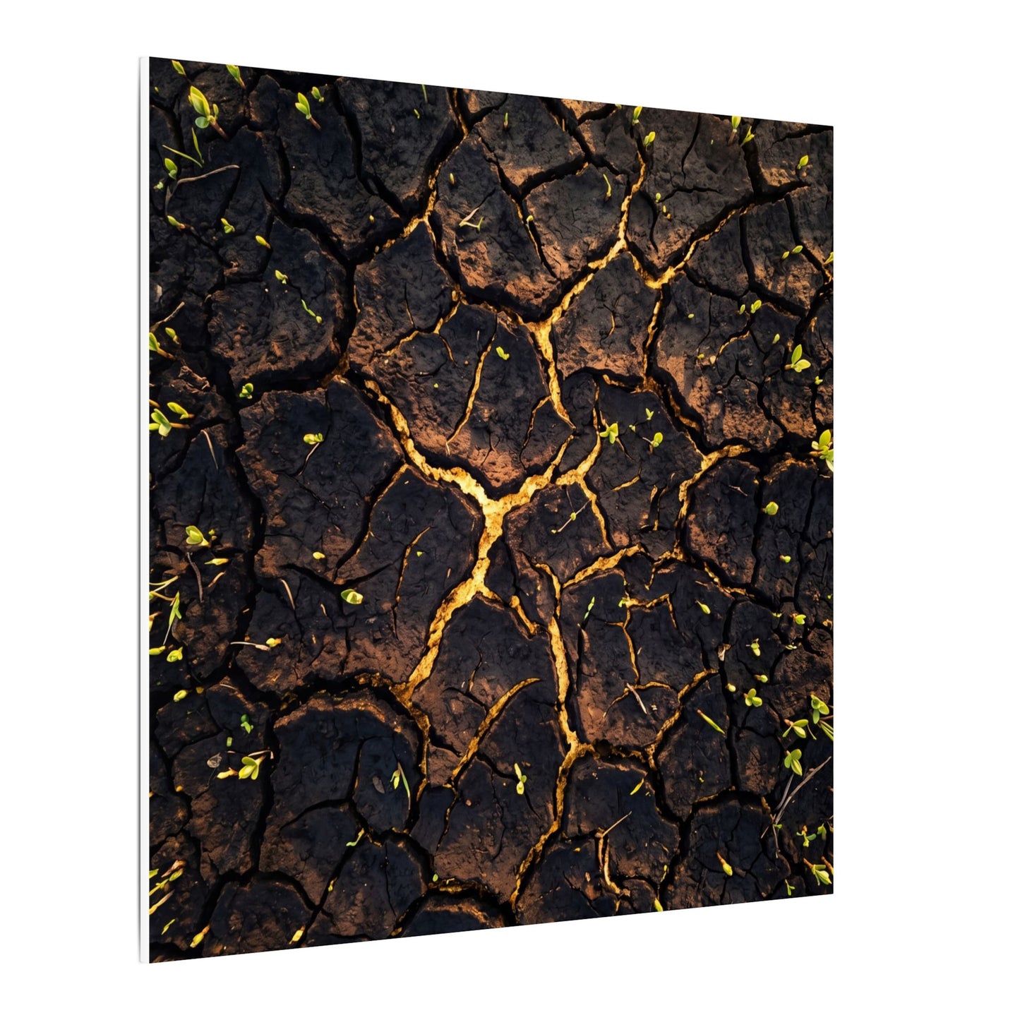Cracked Earth Moody Minimal Canvas Art | Sophisticated Dark Japandi Art