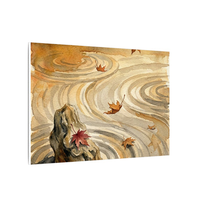 Autumn Rock Garden Watercolor Canvas Art | Neutral Decor