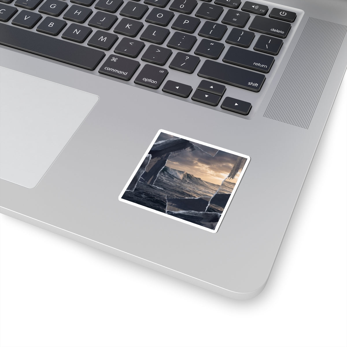 Winter Ocean Wave Shadow Zen Sticker | Moody Decor