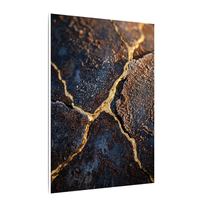 Winter Rust Patina Gold Vein Canvas Art | Resilient Decor