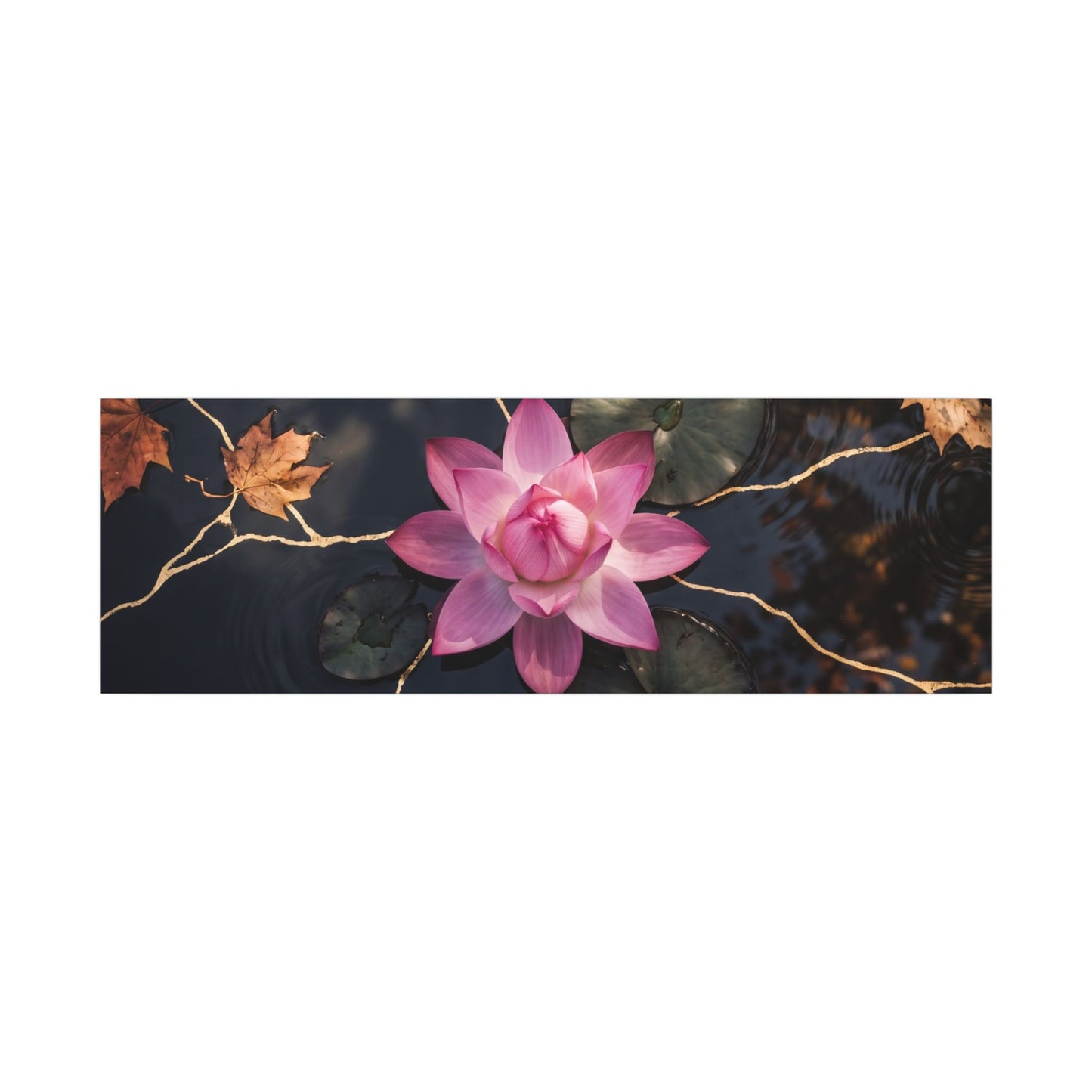 Ma Lotus Flower Canvas Art - Kintsugi Gold Vein