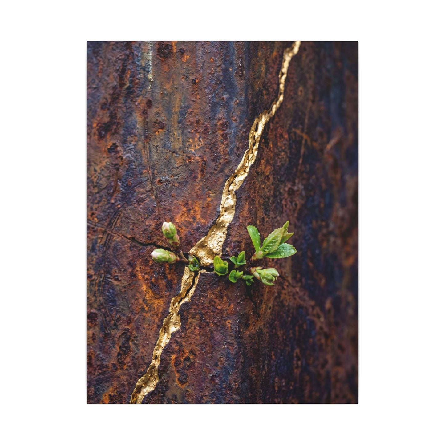Overcast Rust Patina Canvas Art - Kintsugi Datsuzoku