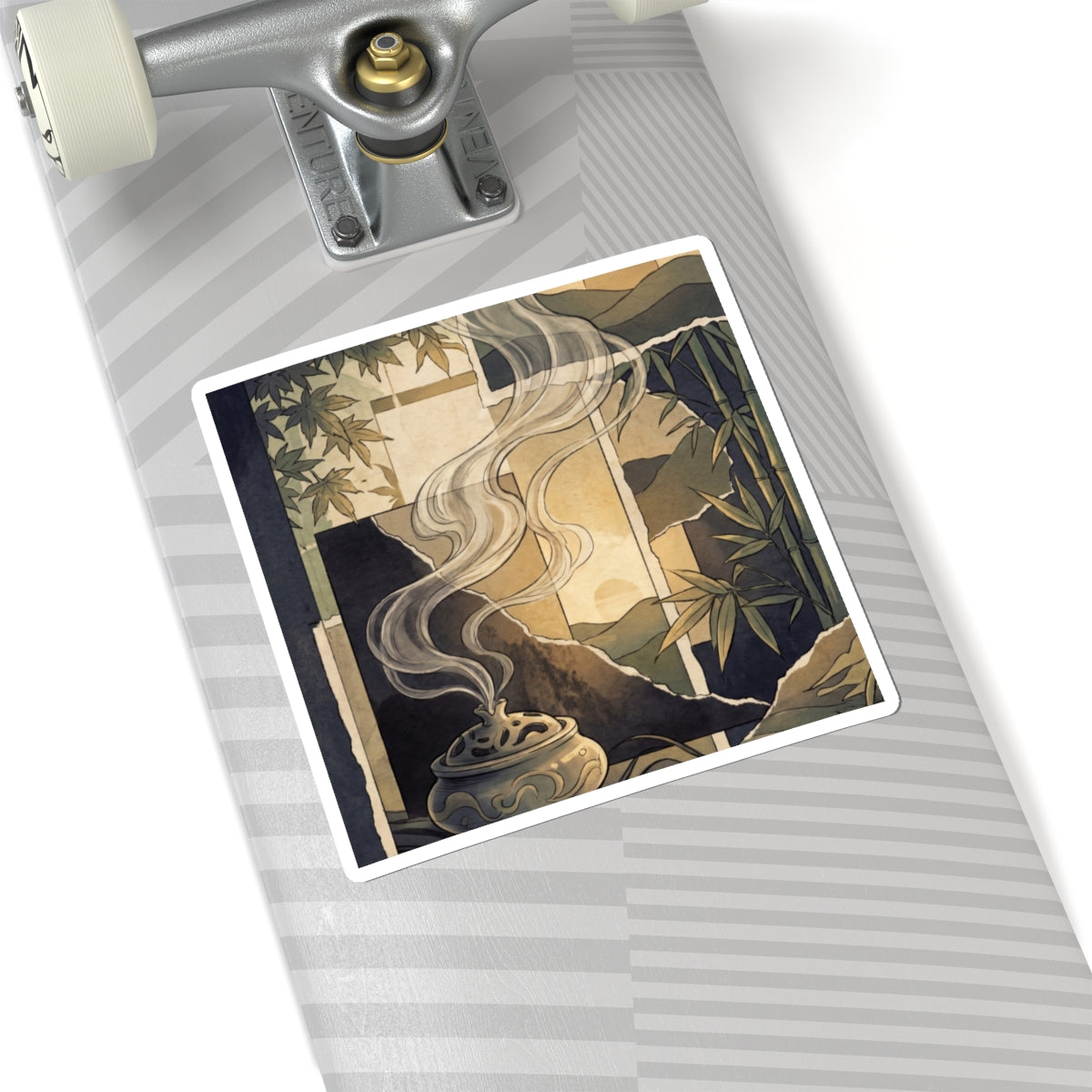 Summer Incense Smoke Ukiyo E Inspired Sticker | Peaceful Decor