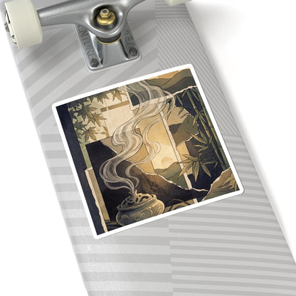 Summer Incense Smoke Ukiyo E Inspired Sticker | Peaceful Decor
