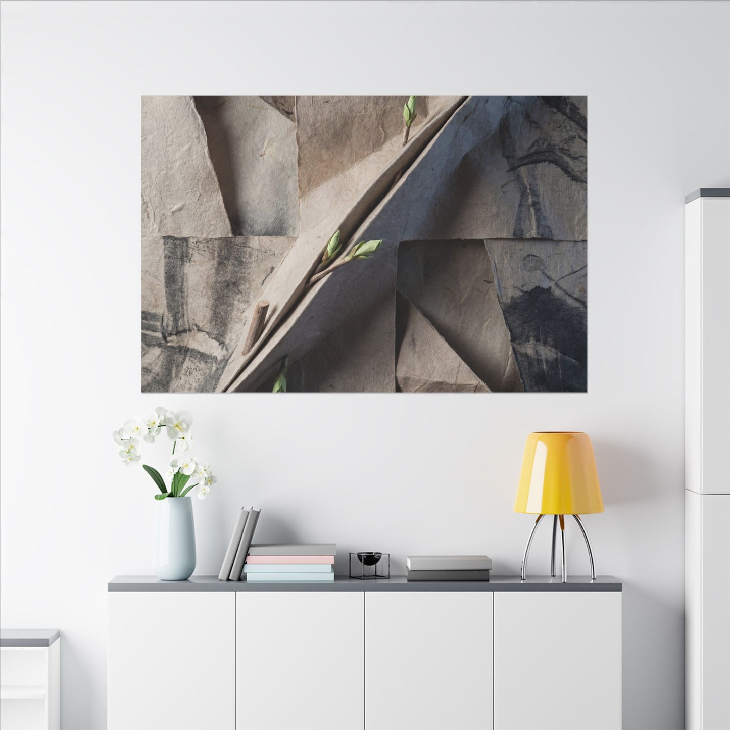 Paper Fold Canvas Art | Spring Japandi Japanese Pattern Art