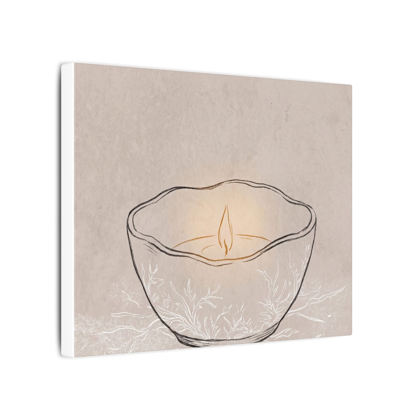 Ceramic Bowl Minimal Line Canvas Art | Neutral Japandi Art
