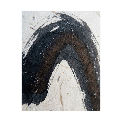 Ink Brushstroke Moody Minimal Wall Art Print | Atmospheric Dark Japandi Art