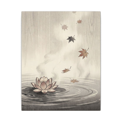 Lotus Flower Canvas Art | Autumn Zen Ukiyo E Inspired Art
