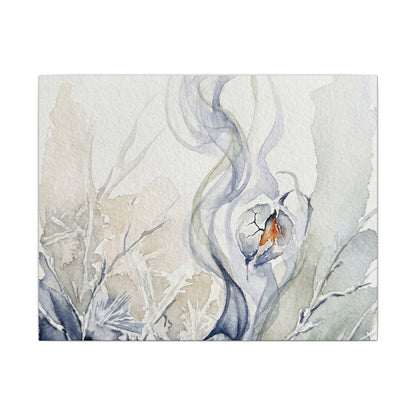Earthy Incense Smoke Canvas Art - Watercolor Japandi Art Print