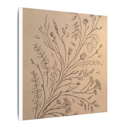 Dried Flowers Canvas Art | Spring Japandi Minimal Line Art