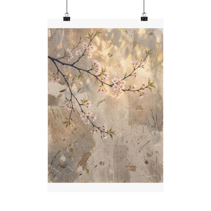Warm Cherry Blossom Wall Art Print - Texture Japandi