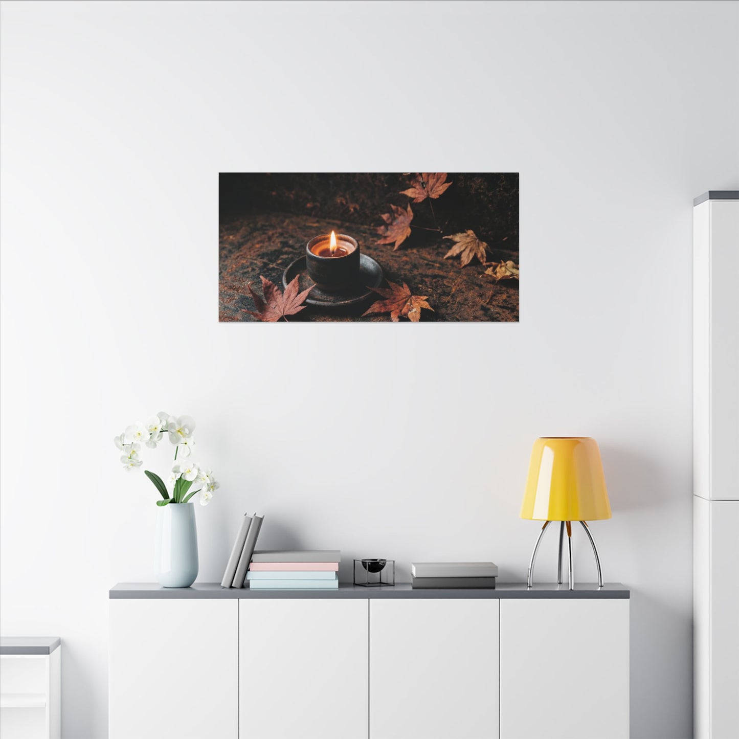 Dark Japandi Rust Patina in Candlelight | Shadow Zen Canvas Art