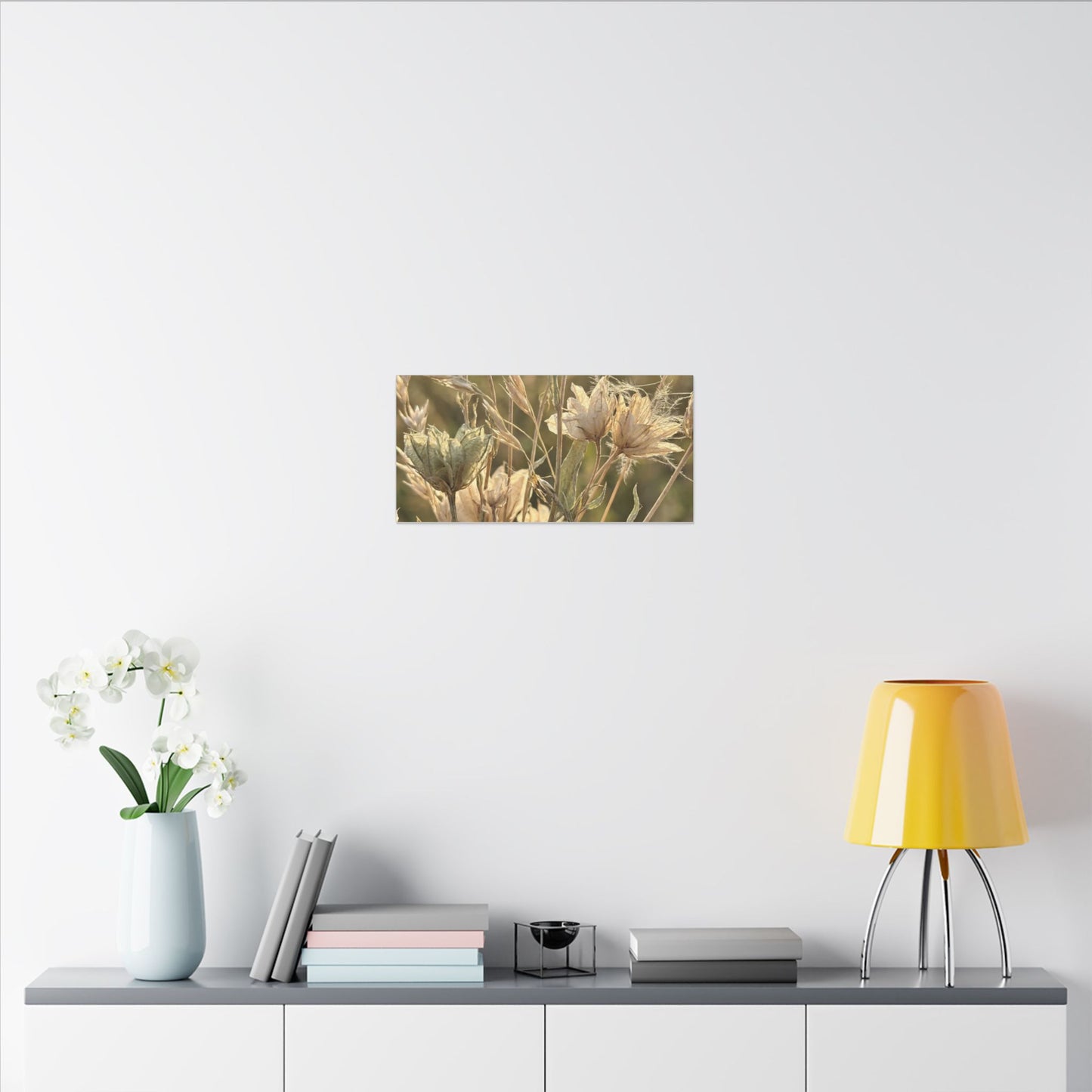 Summer Dried Flowers Minimal Line Canvas Art | Cozy Decor