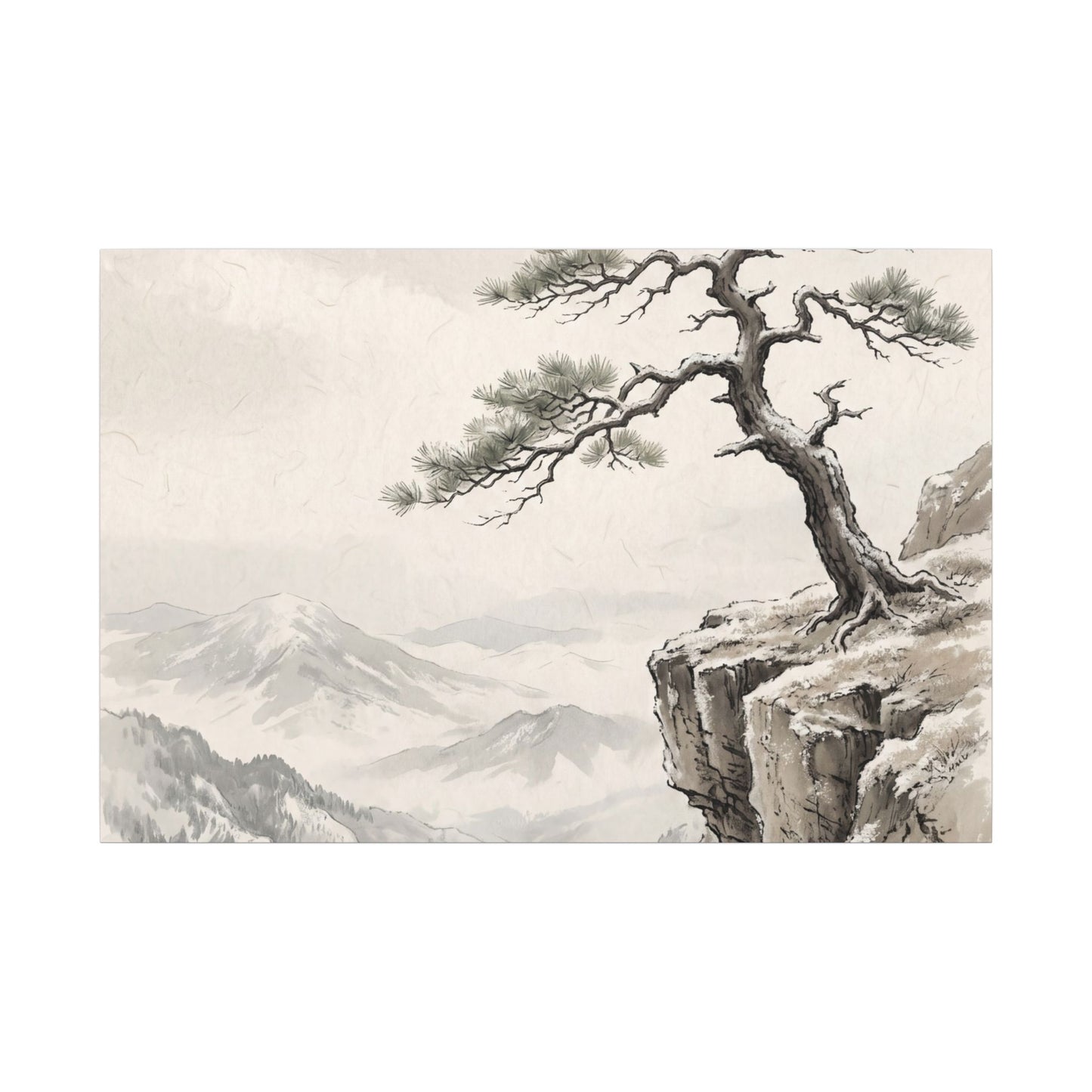 Seijaku Pine Tree Canvas Art - Japandi Japanese Pattern