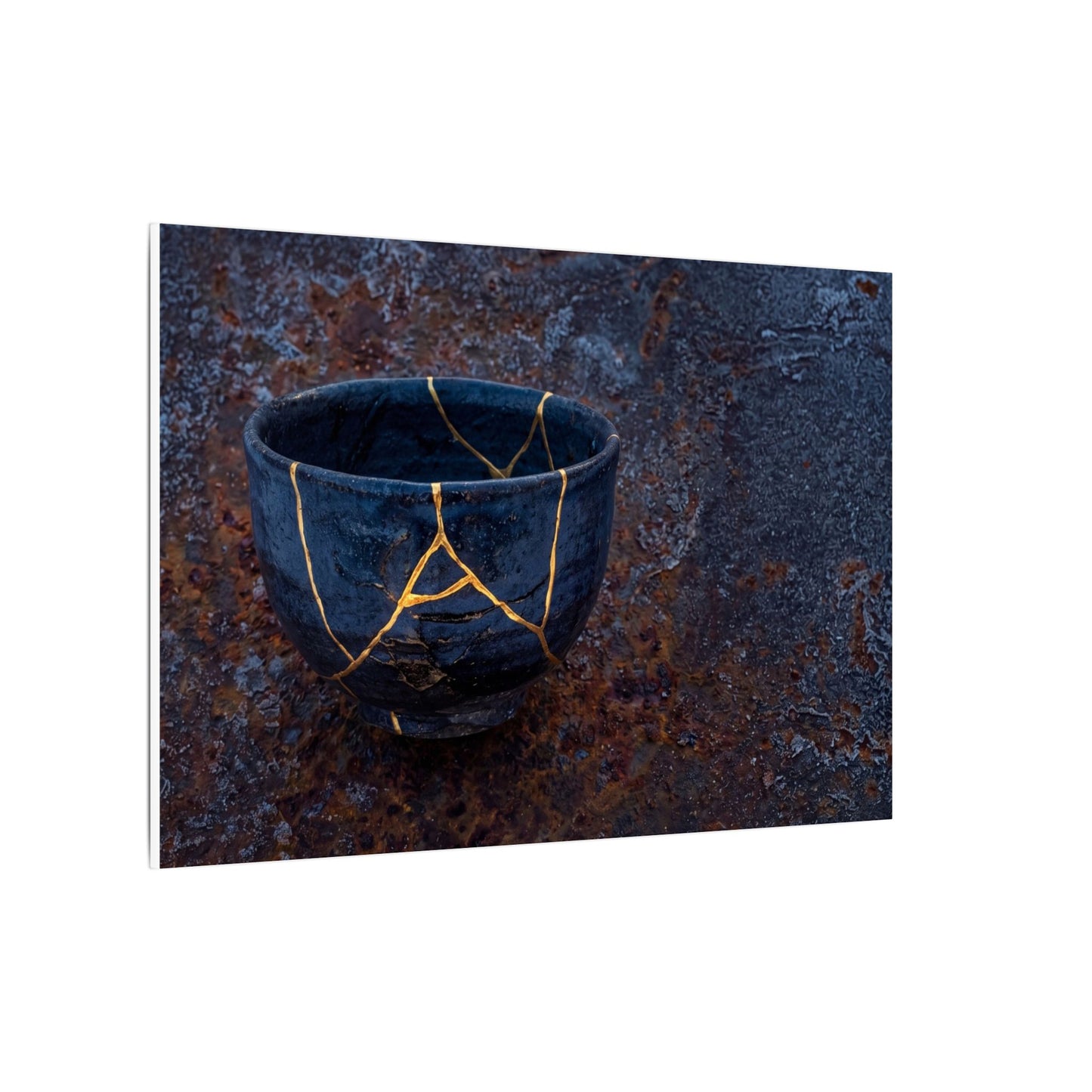 Rust Patina Winter Canvas Art | Kintsugi Healing Design