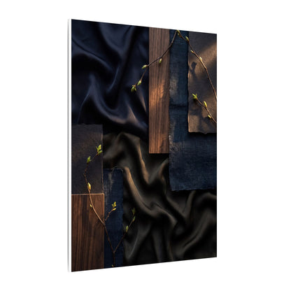 Silk Drape Spring Canvas Art | Dark Japandi Moody Design