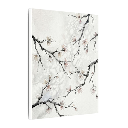 Cherry Blossom Canvas Art | Winter Japandi Watercolor Art