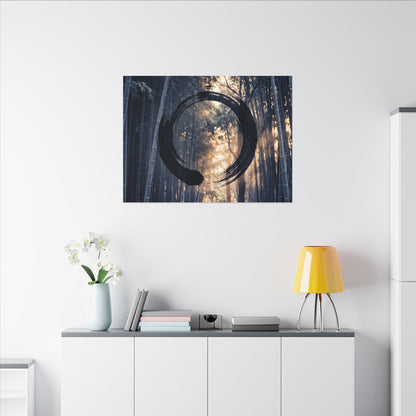 Bamboo Grove Canvas Art | Winter Zen Enso Art
