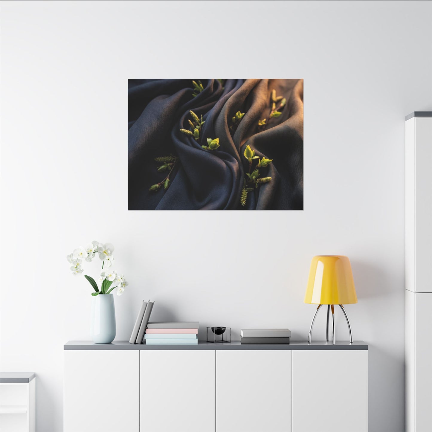 Spring Silk Drape Moody Minimal Canvas Art | Luxurious Decor