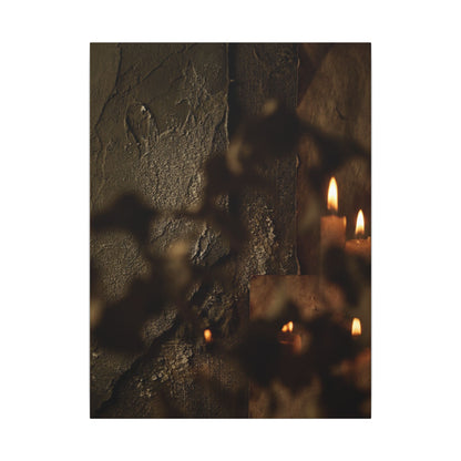 Shadow Play Dark Texture Canvas Art | Moody Dark Japandi Art