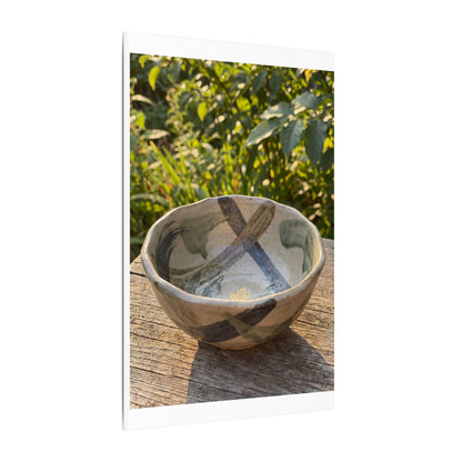 Earthy Ceramic Bowl Canvas Art - Japanese Pattern Japandi
