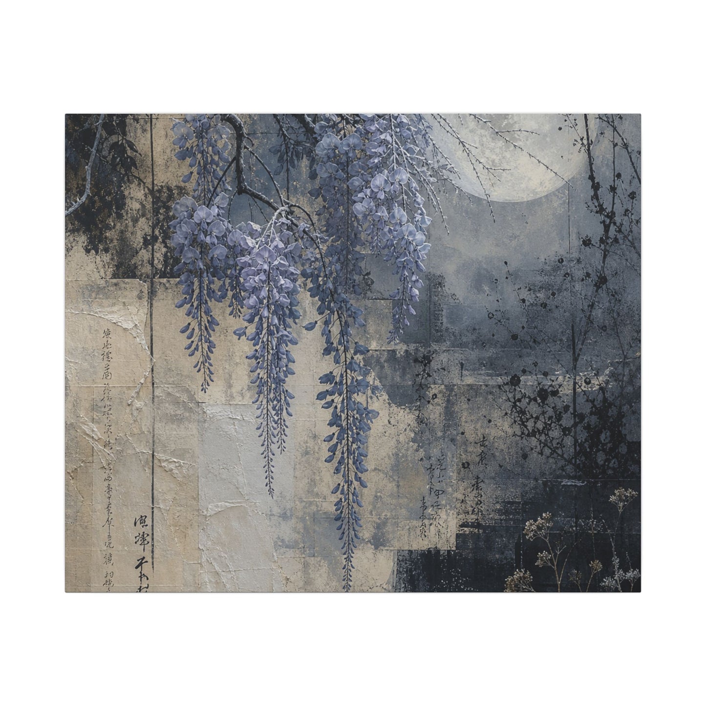 Winter Wisteria Texture Canvas Art | Elegant Decor
