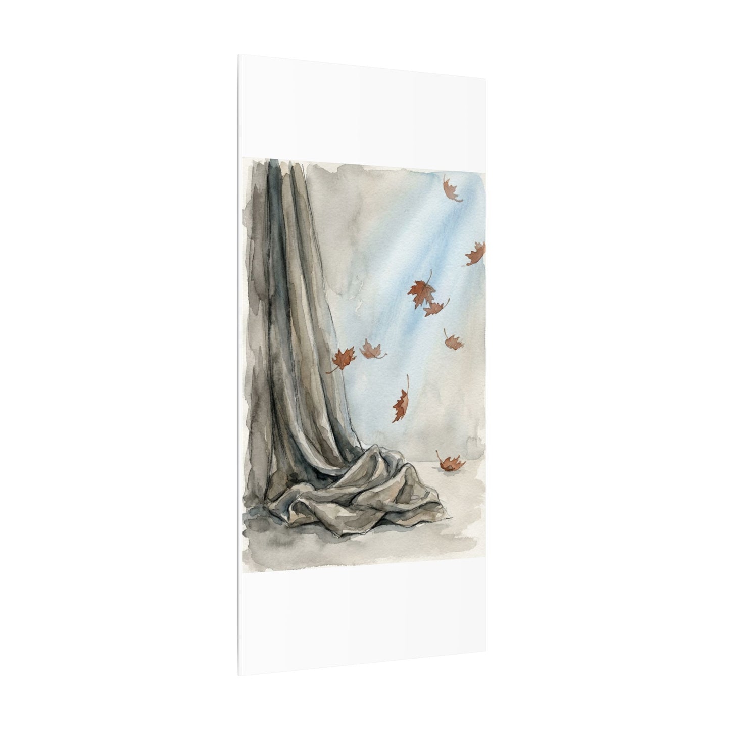 Ma Silk Drape Canvas Art - Japandi Watercolor