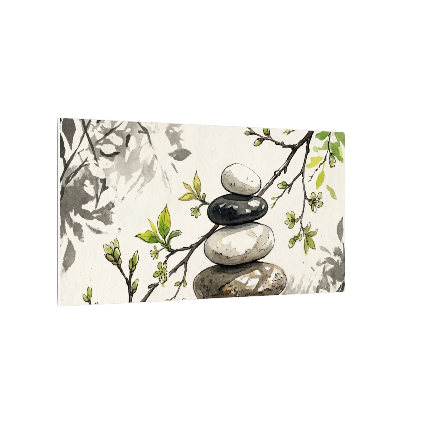 Spring River Stones Japanese Pattern Canvas Art | Elegant Decor