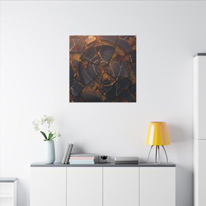 Autumn Cracked Earth Gold Repair Canvas Art | Philosophical Decor
