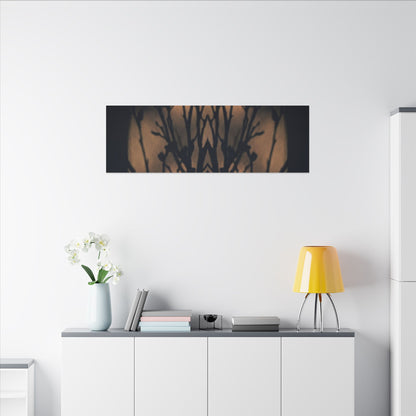 Dark Japandi Shadow Play in Golden Hour | Shadow Zen Canvas Art