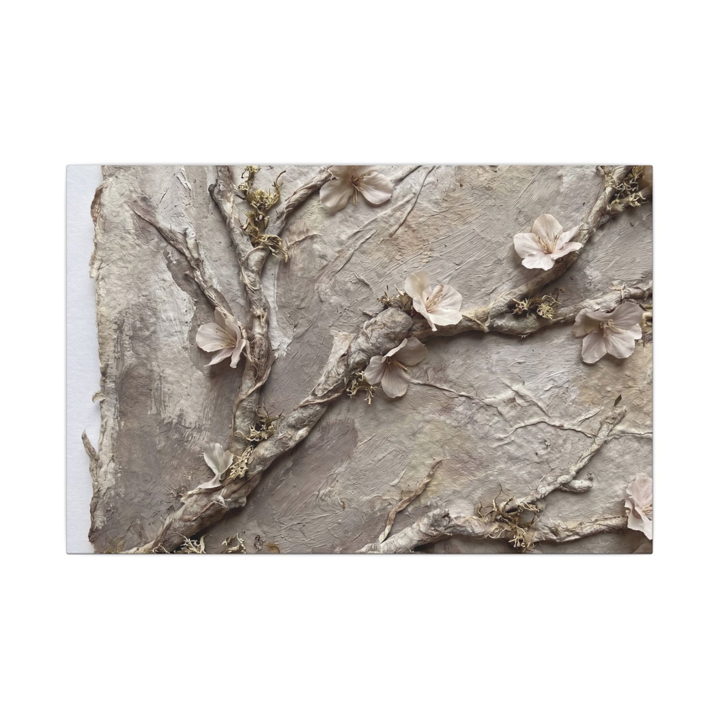 Summer Cherry Blossom Texture Canvas Art | Earthy Decor