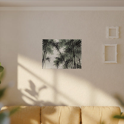 Zen Bamboo Grove in Overcast | Sumi E Canvas Art