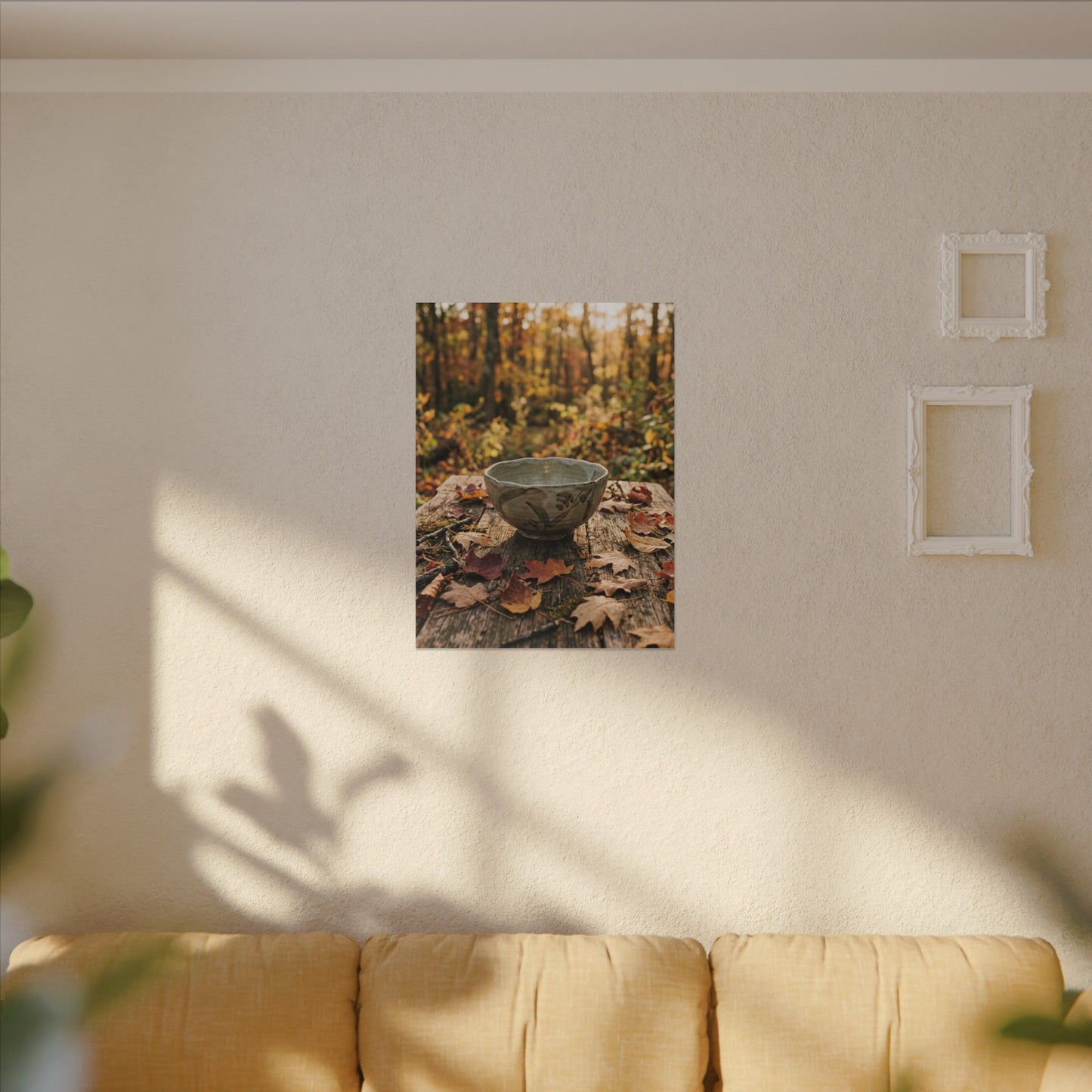 Golden Hour Ceramic Bowl Canvas Art - Japandi Fukinsei