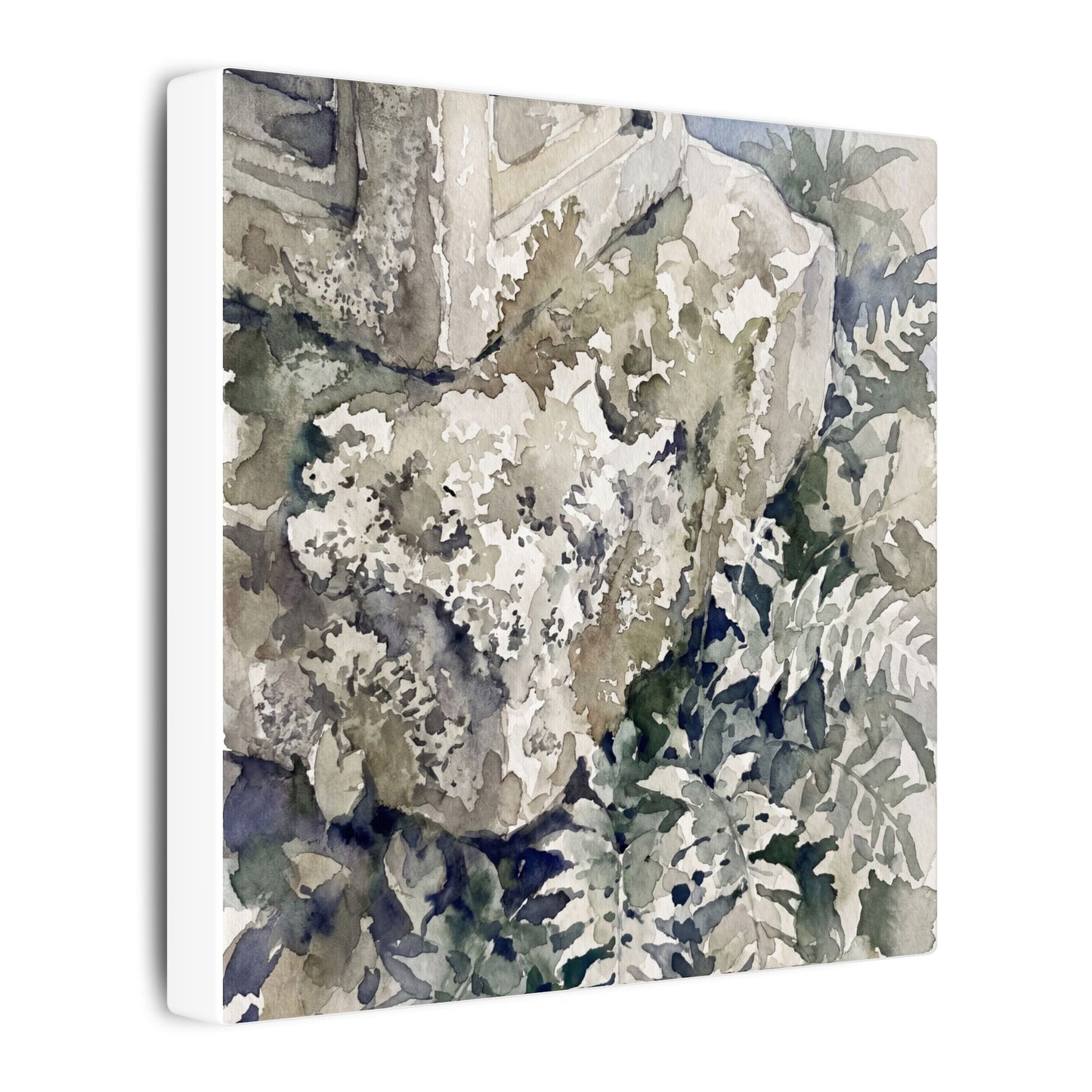 Stone Lantern Watercolor Canvas Art | Elegant Japandi Art