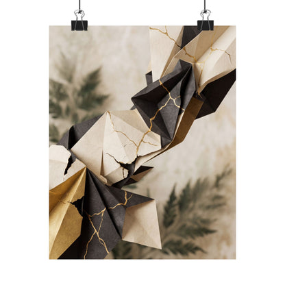 Kintsugi Paper Fold in Overcast | Broken Beauty Wall Art Print