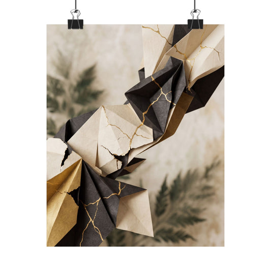 Kintsugi Paper Fold in Overcast | Broken Beauty Wall Art Print