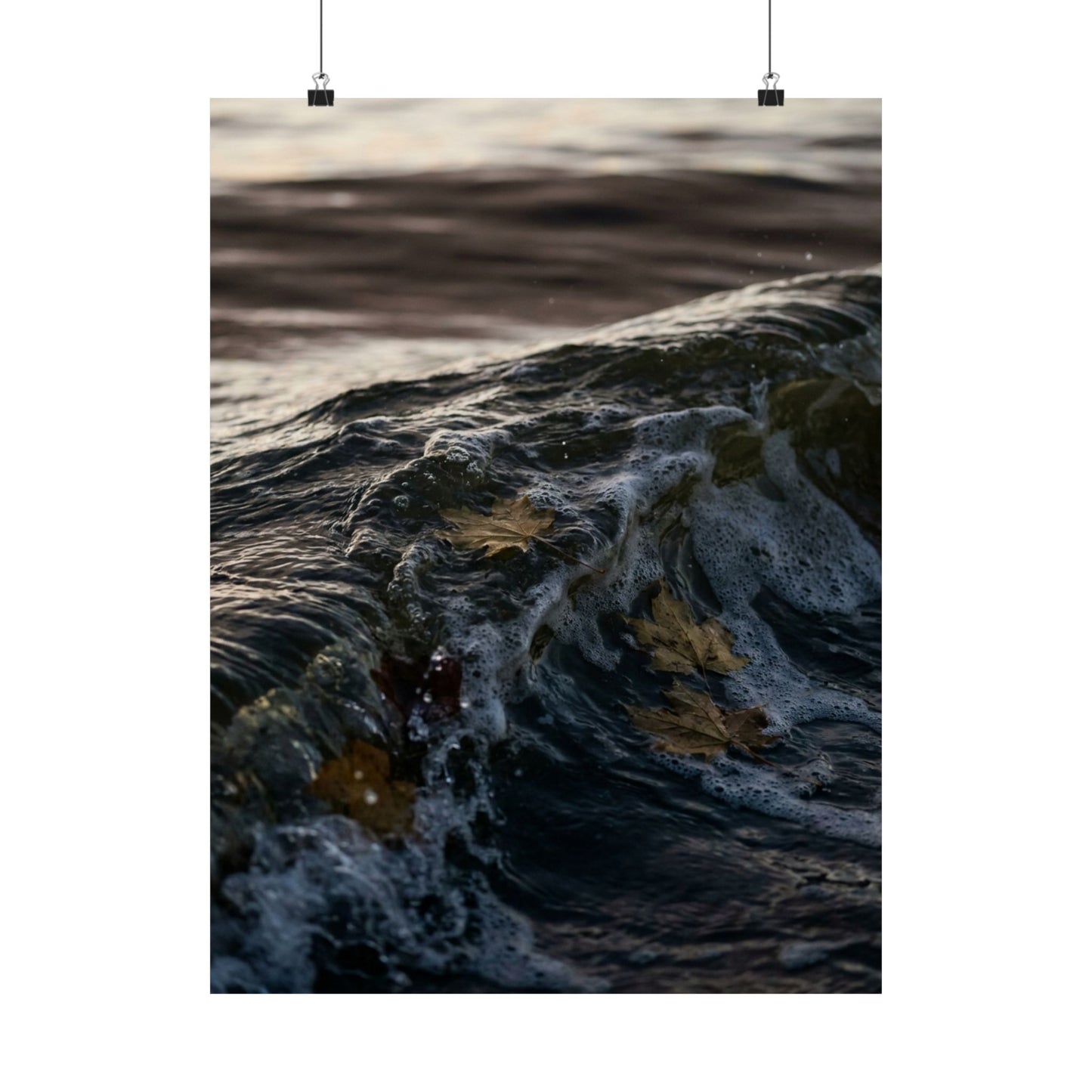 Mono No Aware Ocean Wave Wall Art Print - Dark Japandi Moody Minimal